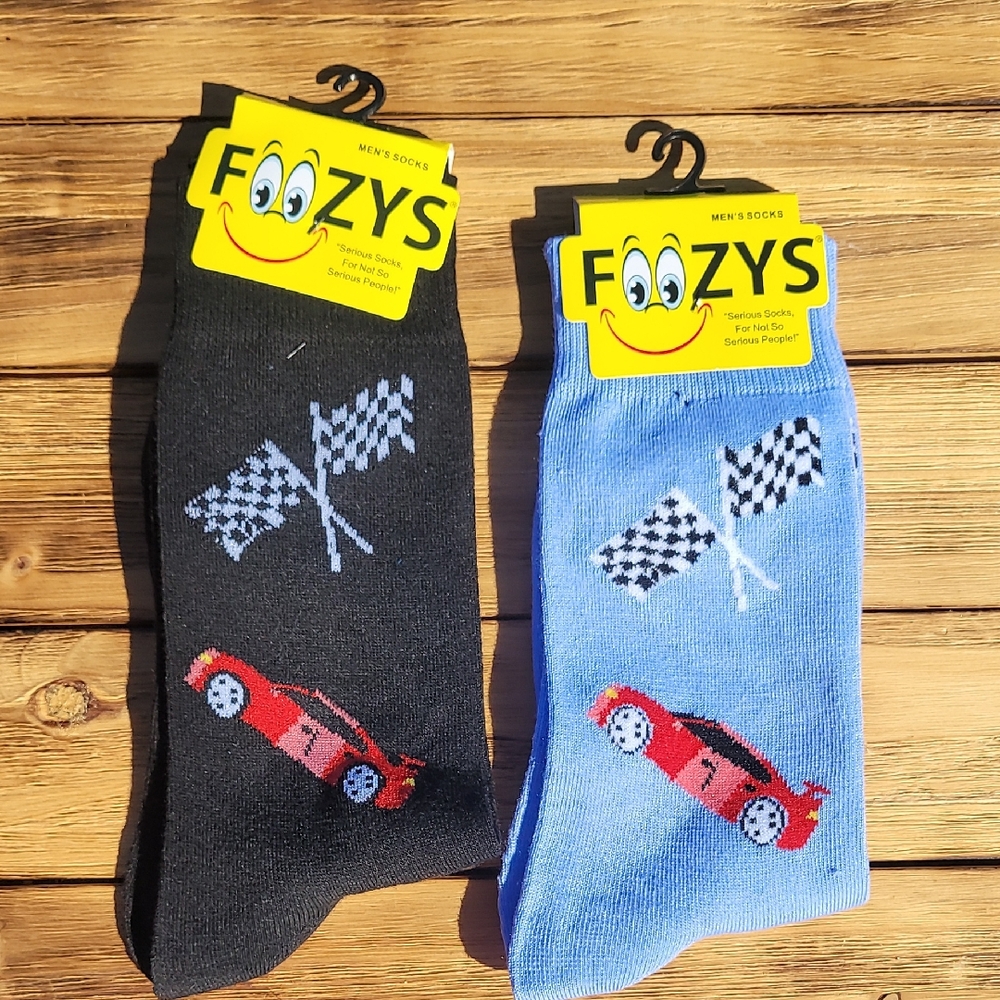 NWT Foozy's Men's Car and Flag Socks Set